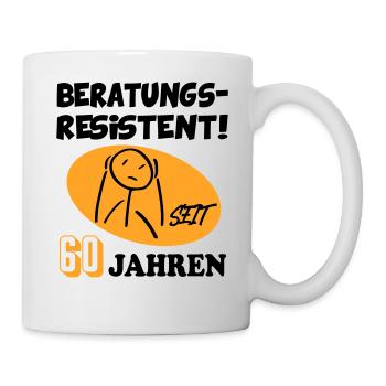 Comic Geburtstag 60 Jahre Happy Birthday - Tasse - Weiß - Rechts