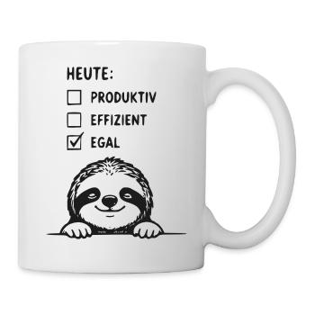 Lässiges Faultier Egal Heute - Tasse - Weiß - Rechts