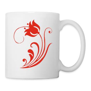 Fleur rouge étrange - Mug blanc - blanc - Droite