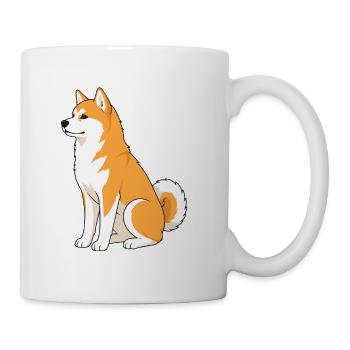 Illustration joyeuse de Shiba Inu - Mug blanc - blanc - Droite