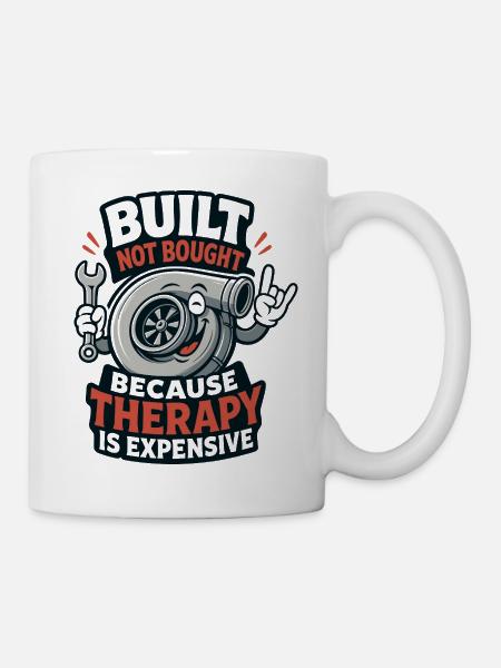 Built Not Bought Autoschrauber Kolben - Tasse - Weiß
