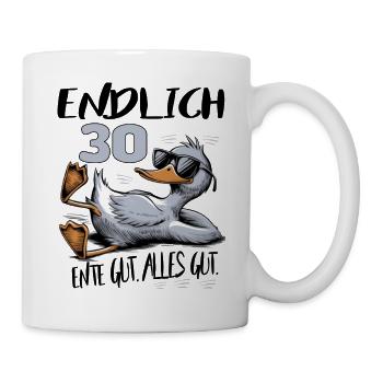 Geburtstag Ente Gut Alles Gut 30 Jahre - Tasse - Weiß - Rechts