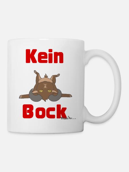 Kein Bock Ziegenhumor Print - Tasse - Weiß