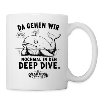 Geschenk für Kollegen Deep Dive – Genervter Wal - Tasse - Weiß - Rechts