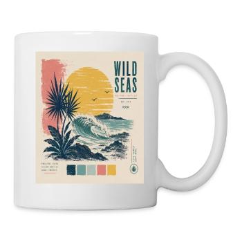 Wild Seas Sunset Retro Surf - Mug - white - Right