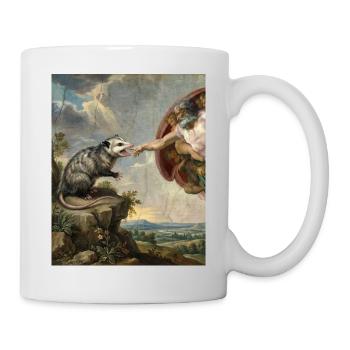 L’opossum bat la main de Dieu Mème drôle d’opossum - Mug blanc - blanc - Droite