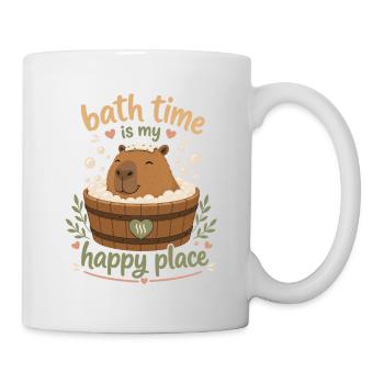 Cabybara de l’heure du bain dans une baignoire en bois - Mug blanc - blanc - Droite