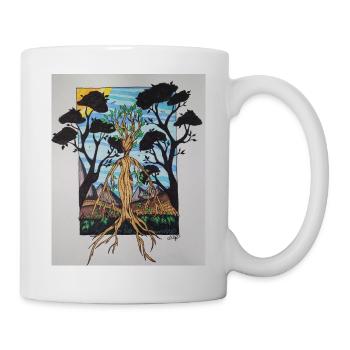 Root tree in frame - Mug - white - Right