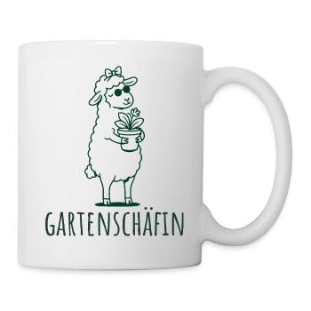 Gartenschäfin Schaf mit Pflanze Gärtnerin - Tasse - Weiß - Rechts