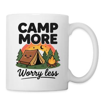 Randonnée - Aventure en plein air - Campez plus et moins vous inquiétez - Mug blanc - blanc - Droite