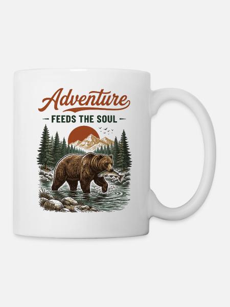 Wandern – Abenteuer nährt die Seele - Tasse - Weiß