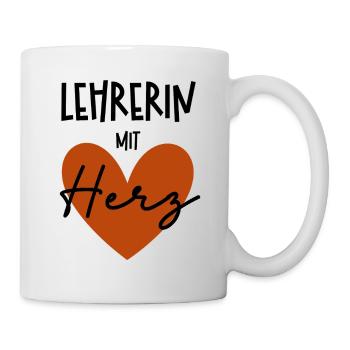 Lehrerin mit Herz - Tasse - Weiß - Rechts