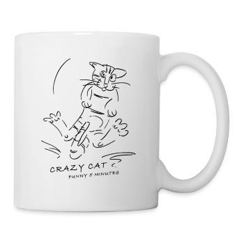 crazy cat - crazy 5 minutes for Helles - Mug - white - Right