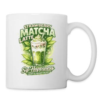 Latte Matcha à la Fraise Bliss - Mug blanc - blanc - Droite
