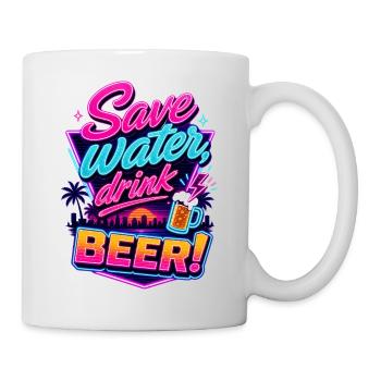 Save Water, Drink Beer | Retro Beer Saying - Mug - white - Right