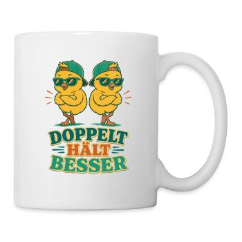 Doppelt Hält Besser Zwillinge - Tasse - Weiß - Rechts