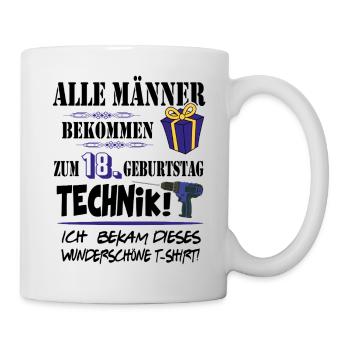 18. Geburtstag Handwerker Technik Werkzeug - Tasse - Weiß - Rechts