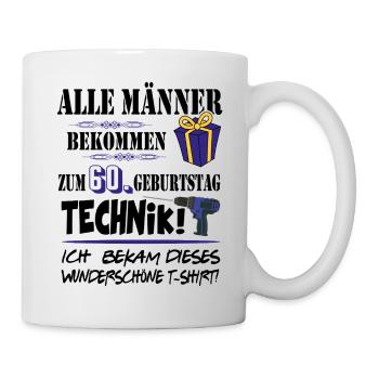 60. Geburtstag Handwerker Technik Werkzeug - Tasse - Weiß - Rechts