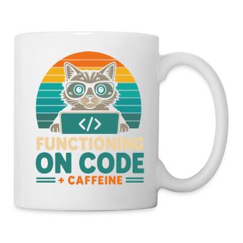 Fonctionner sous Code et Caffeine Cat - Mug blanc - blanc - Droite