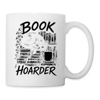 Bücherhorter: Sammler, Katze und Kaffee - Tasse - Weiß - Rechts