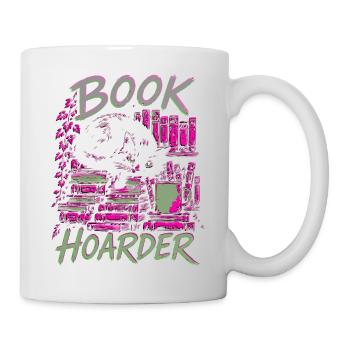 Book Hoarder Bücherhorde Katze Neon Farben - Tasse - Weiß - Rechts