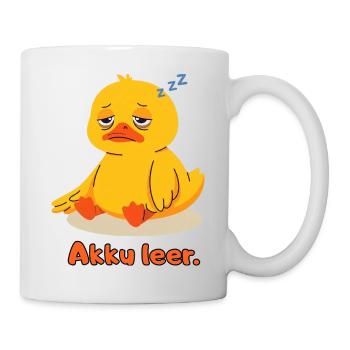 Ente Akku leer - Tasse - Weiß - Rechts