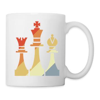 Croquis de pièces d’échecs vintage - Mug blanc - blanc - Droite