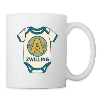 Zwilling Buchstabe A Babybody - Tasse - Weiß - Rechts