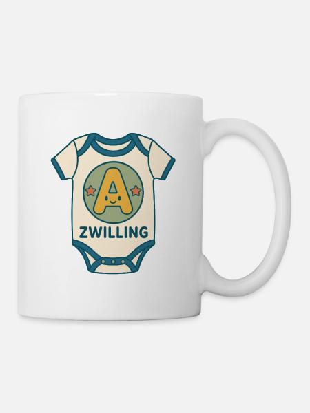 Zwilling Buchstabe A Babybody - Tasse - Weiß