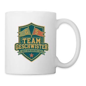 Team Geschwister Wappen - Tasse - Weiß - Rechts