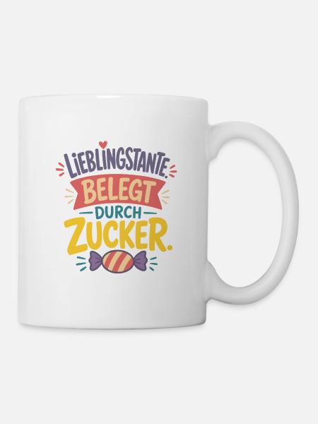 Lieblingstante Belegt durch Zucker - Tasse - Weiß