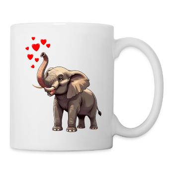 Éléphant au cœur - Mug blanc - blanc - Droite