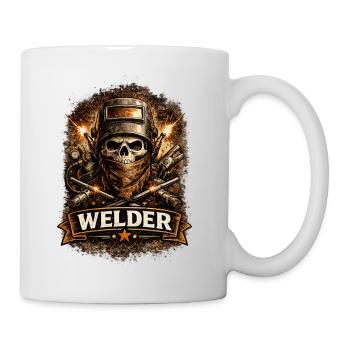 Skull Welder with Sparks - Mug - white - Right