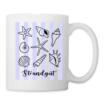 Strandgut Muscheln Seesterne und Krebs - Tasse - Weiß - Rechts