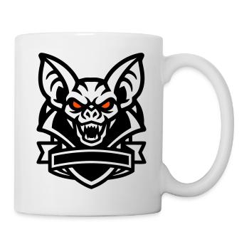 Fledermaus Maskottchen Logo - Tasse - Weiß - Rechts