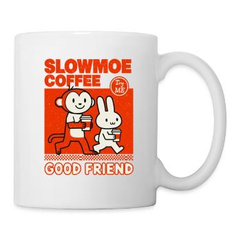 Dessin animé Slowmoe Coffee Friends - Mug blanc - blanc - Droite