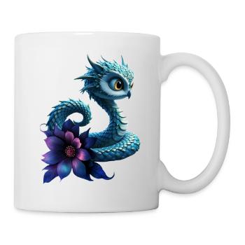 Blue Dragon with Violet Flower - Mug - white - Right