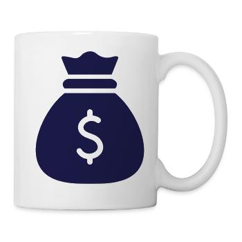 Money Bag Solid Icon Finance Banking Wealth Symbol - Mug - white - Right