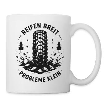 Breite Reifen - Kleine Probleme - Tasse - Weiß - Rechts