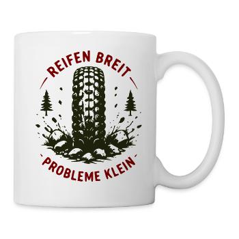 Breiter Reifen, Kleine Probleme - Tasse - Weiß - Rechts