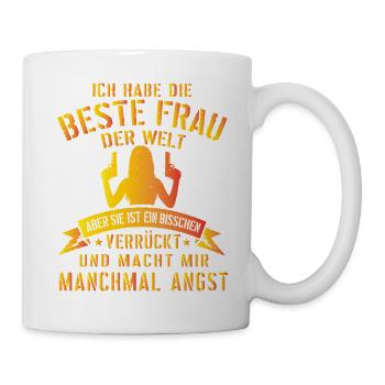 Super lustiges Geschenk für Ehemann mit verrückter - Tasse - Weiß - Rechts