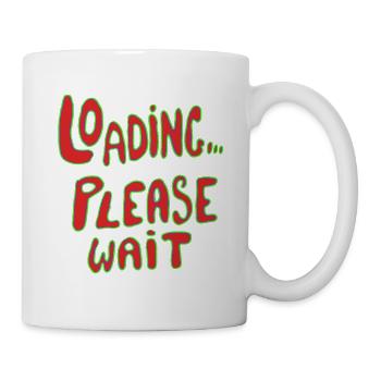 Lädt bitte warten Neon Retro Text - Tasse - Weiß - Rechts