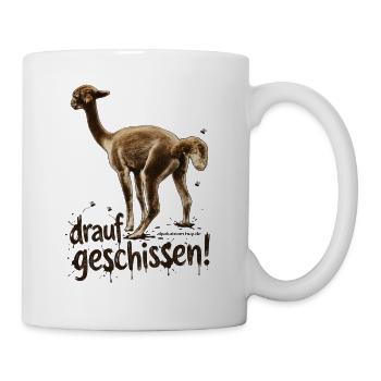 Alpaka "drauf geschissen!" - Tasse - Weiß - Rechts