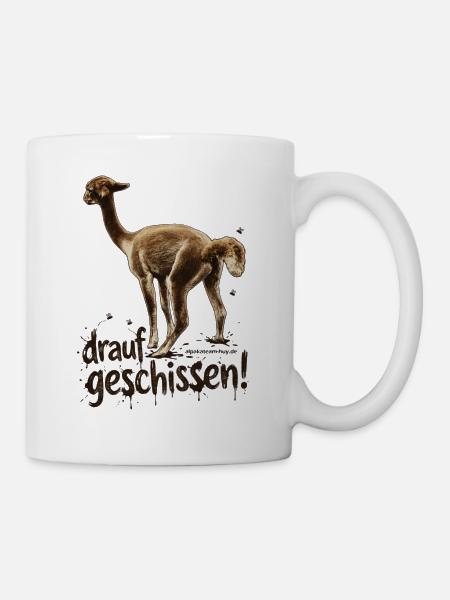 Alpaka "drauf geschissen!" - Tasse - Weiß