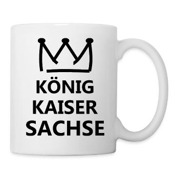 Sachsen König Krone Logo - Tasse - Weiß - Rechts