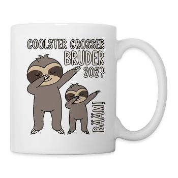 Coolster Großer Bruder 2027 Bääm! Dabbing Faultier - Tasse - Weiß - Rechts