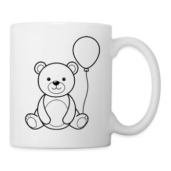 Ballon tenant un ours en peluche - Mug blanc - blanc - Droite
