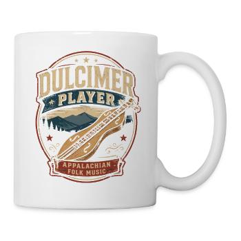  Hackbrett Dulcimer-Musiker Zupfinstrument - Tasse - Weiß - Rechts