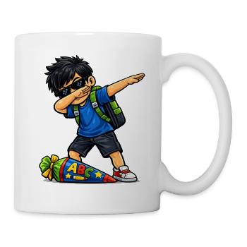 Dabbing ABC-Schütze schwarze Haare - Tasse - Weiß - Rechts
