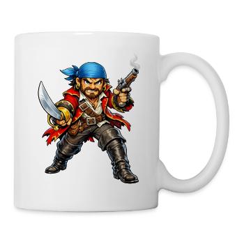 Seeräuber mit blauem Kopftuch - Tasse - Weiß - Rechts